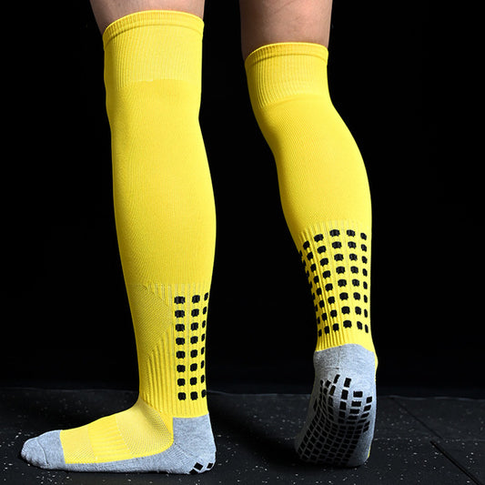 Long Football Grip Socks Yellow